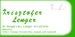 krisztofer lenger business card